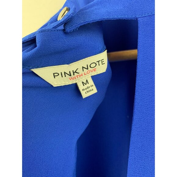Women's Pink Note Blue Tank Top Size M - Picture 7 of 7